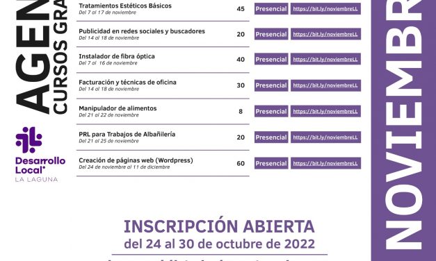 La Laguna incorpora la formación especializada en construcción y telecomunicaciones a su oferta de cursos gratuitos de noviembre
