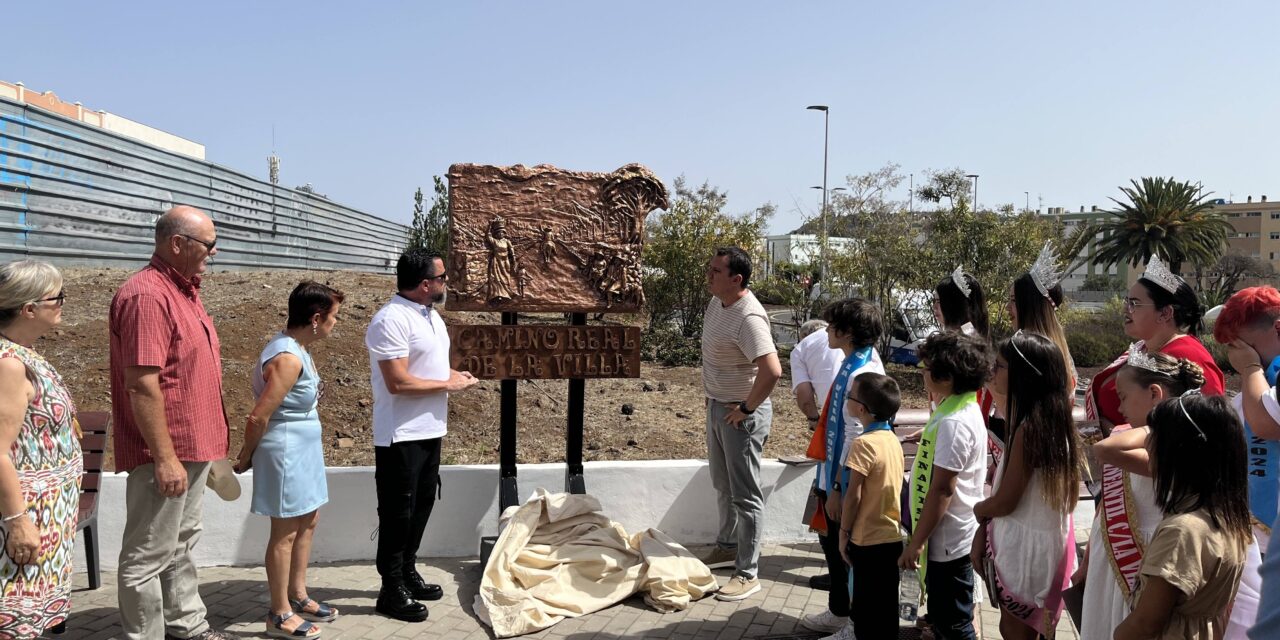 Camino de la Villa recuerda su historia y rinde homenaje a sus antepasados con una escultura sobre los oficios y la vida en torno al Camino Real