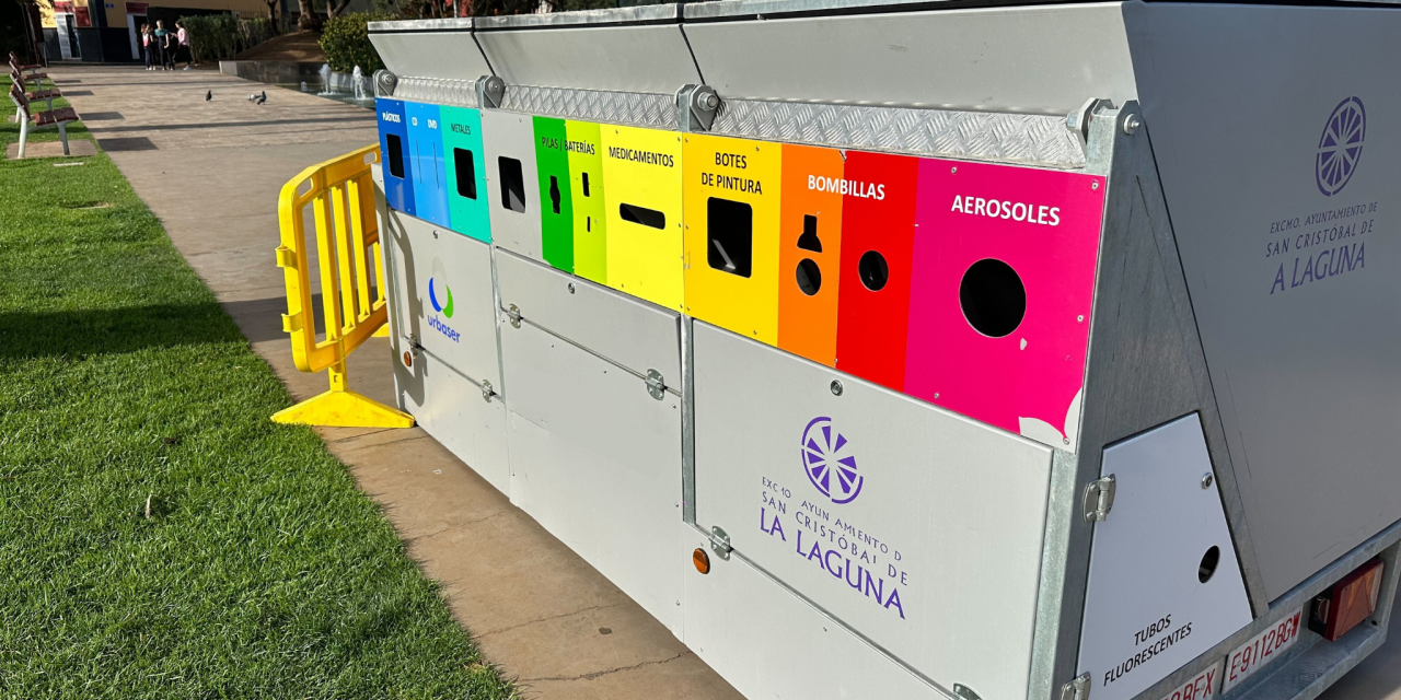 La Laguna facilita la recogida selectiva de residuos con la instalación de un mini punto limpio móvil