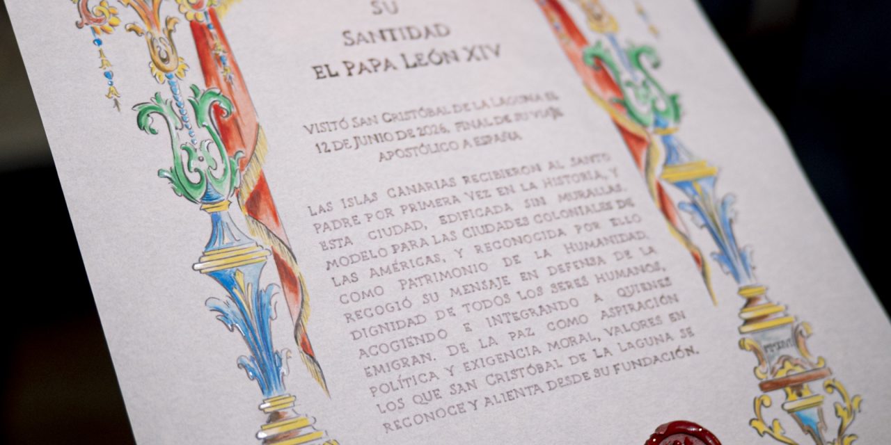 El Archivo Municipal custodiará el documento firmado por León XIV que da fe de su visita a La Laguna