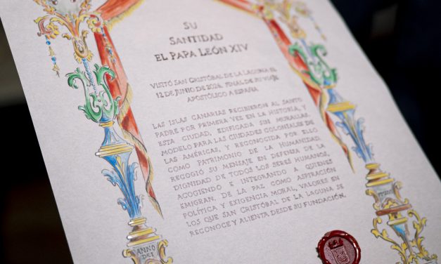 El Archivo Municipal custodiará el documento firmado por León XIV que da fe de su visita a La Laguna